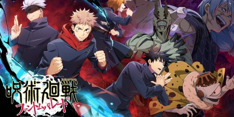 Jujutsu Kaisen: Phantom Parade front page with Itadori, Gojo and others characters