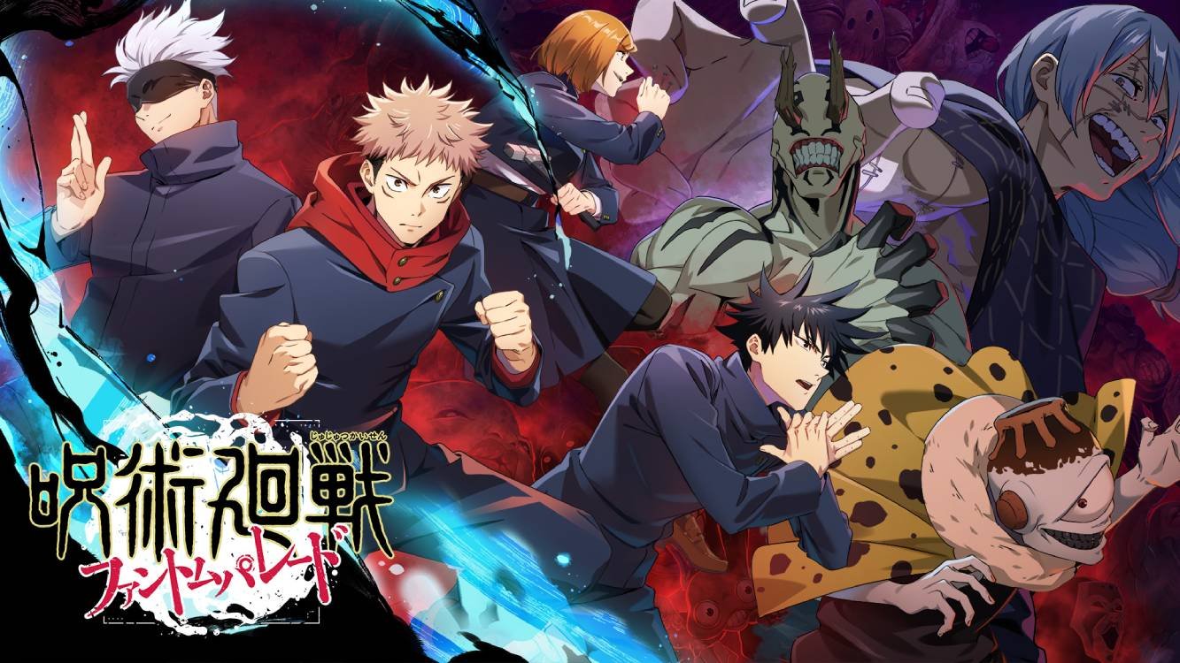 Jujutsu Kaisen: Phantom Parade front page with Itadori, Gojo and others characters