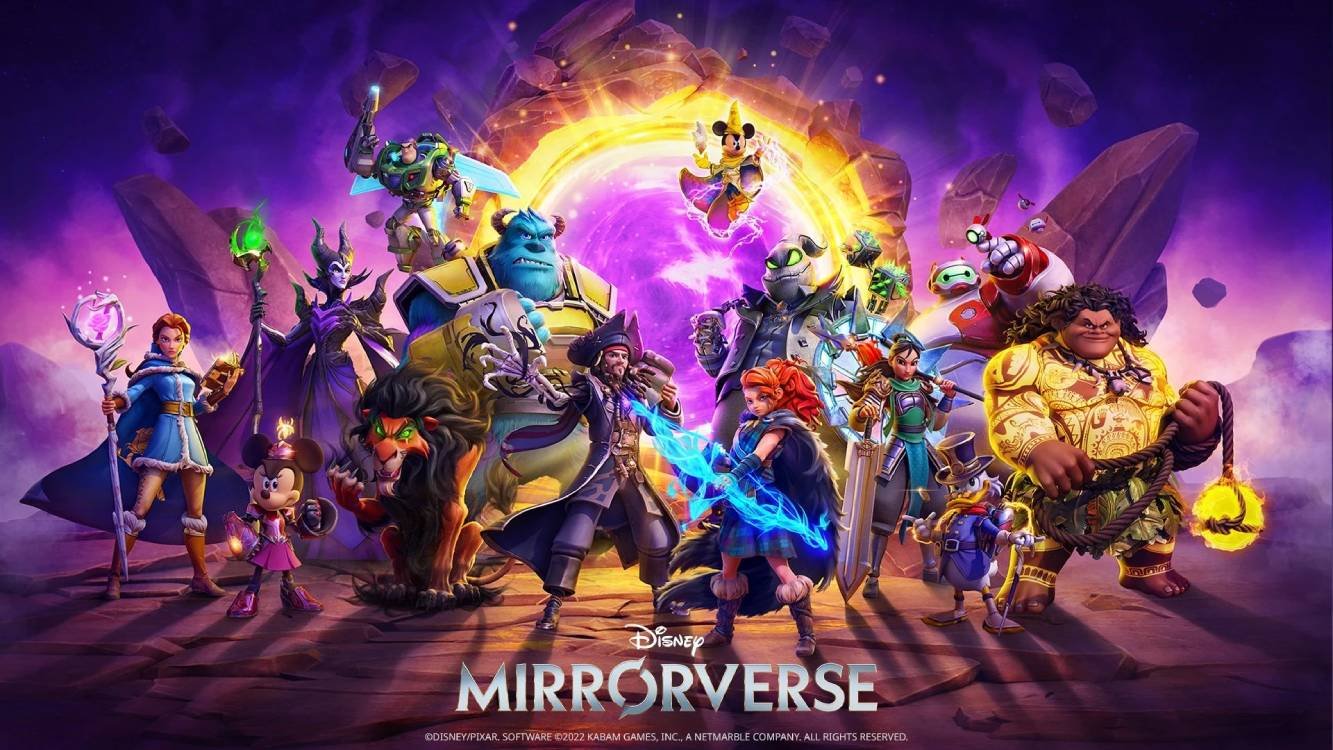 Disney Mirrorverse front page with Mickey Mouse and more characters