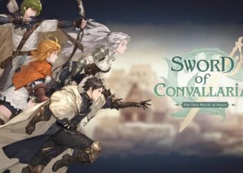 Sword of Convallaria front page with the main character and more