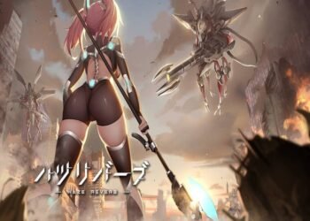 A girl facing a giant creature