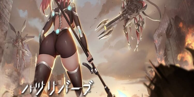 A girl facing a giant creature