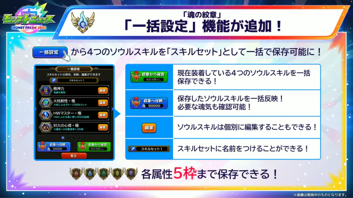 new set system for soul skills in monster strike