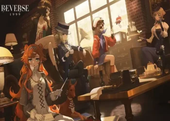 The characters of Reverse: 1999 in a salon set in the 20th century.